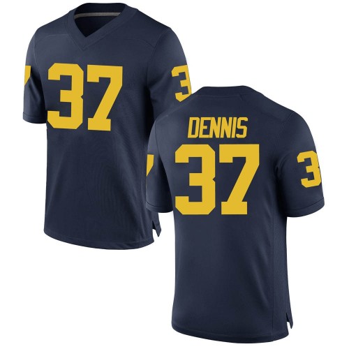 Eamonn Dennis Michigan Wolverines Men's NCAA #37 Navy Replica Brand Jordan College Stitched Football Jersey RRJ1254NJ